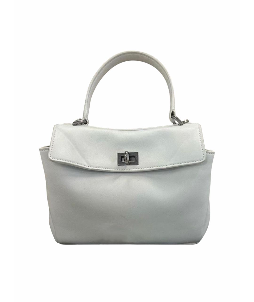 BALENCIAGA Белая кожаная сумка тоут, фото 1