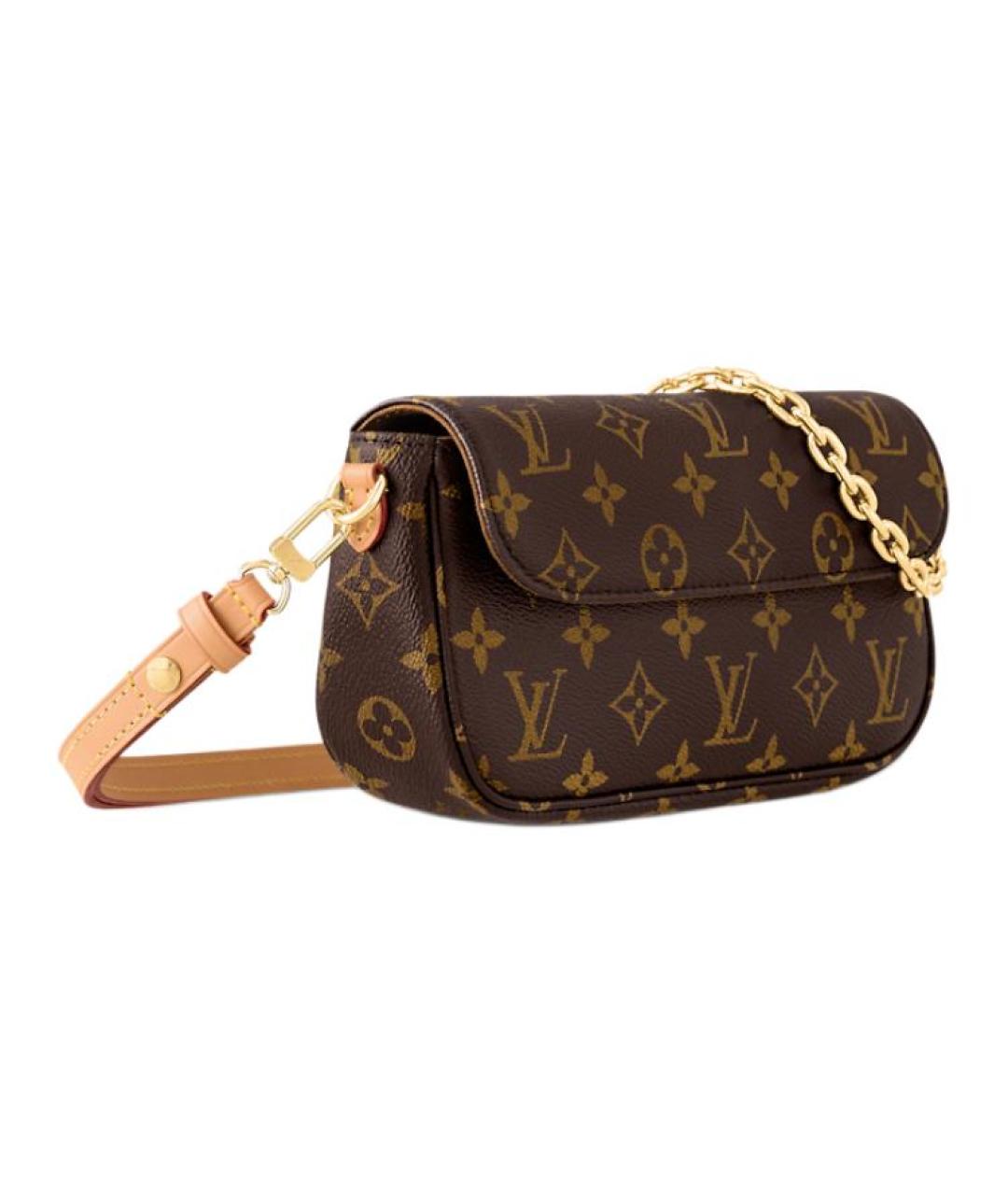 LOUIS VUITTON Коричневая сумка через плечо из канвы, фото 2