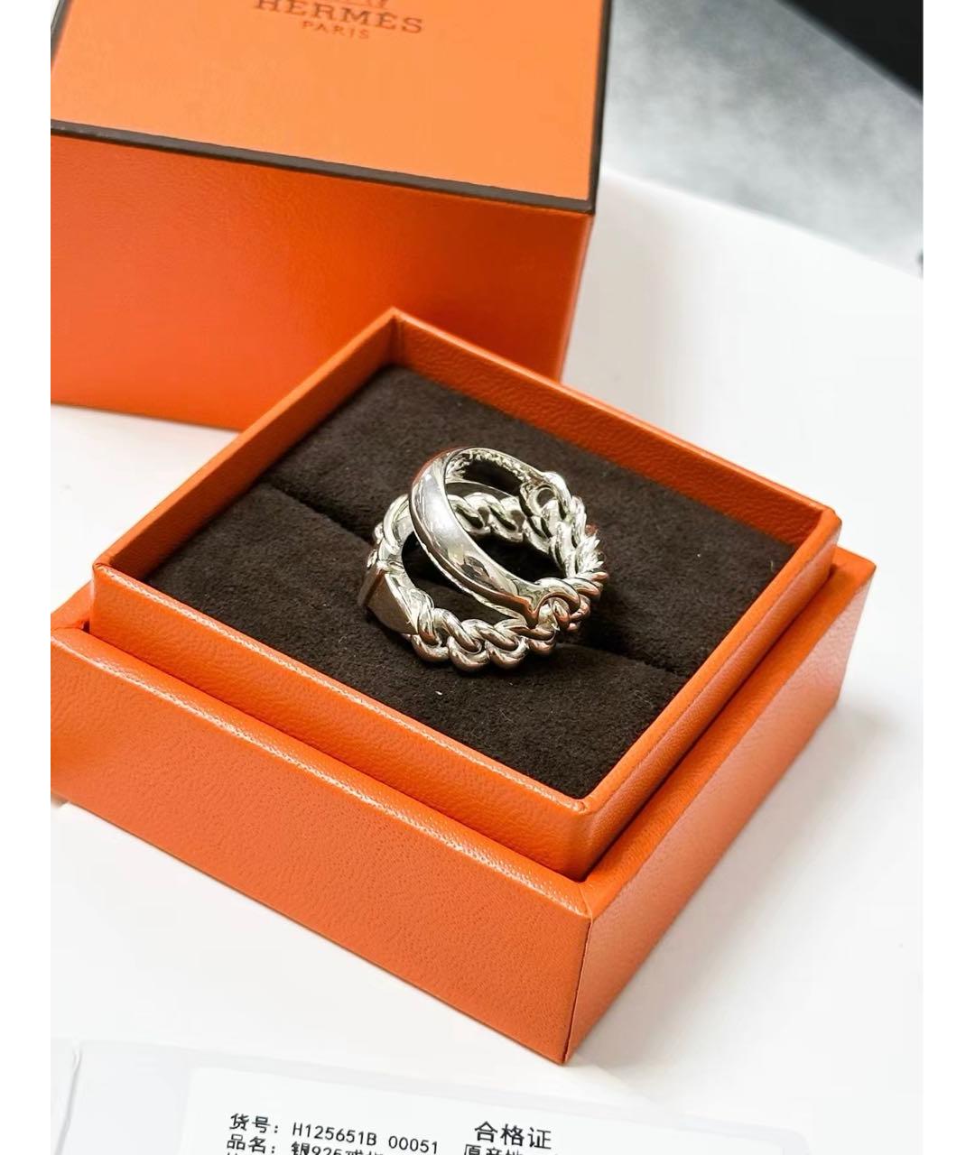 HERMES Серебряное серебряное кольцо, фото 3