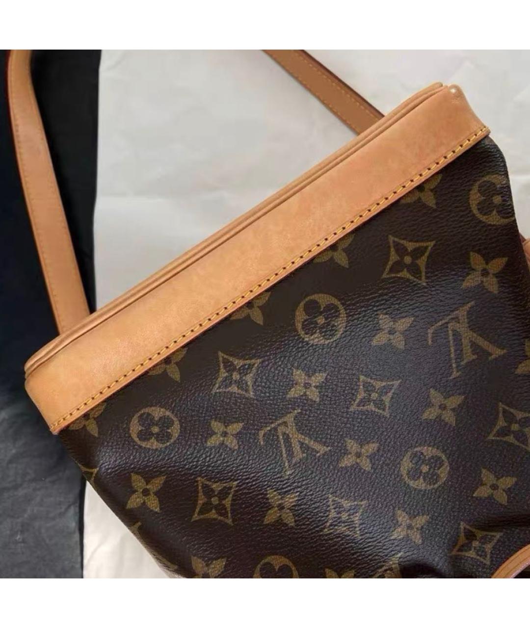 LOUIS VUITTON Коричневая канва сумка тоут, фото 4