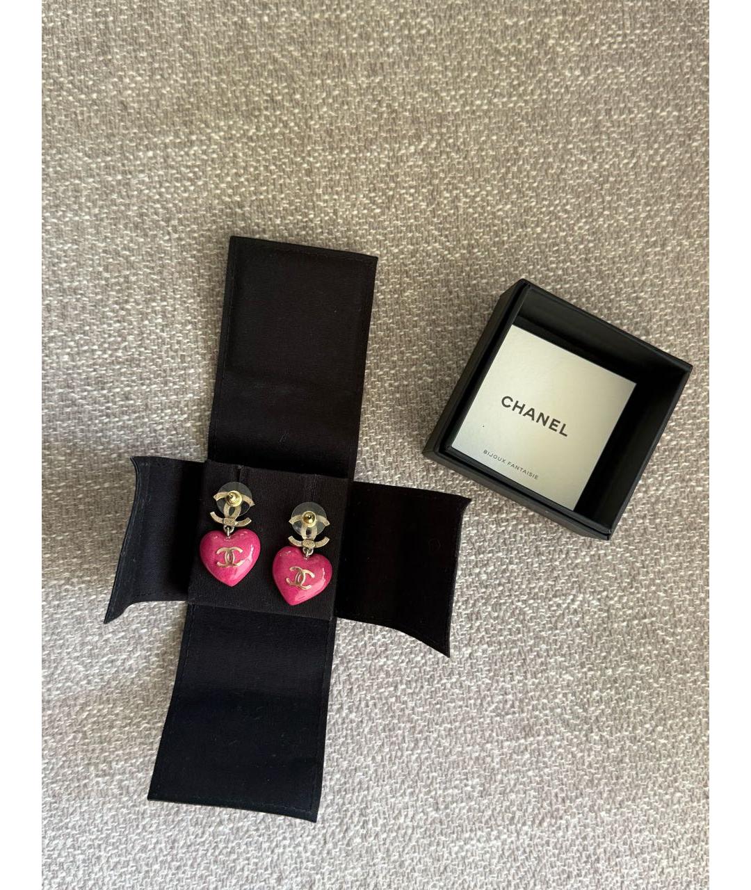 CHANEL Розовые серьги, фото 2
