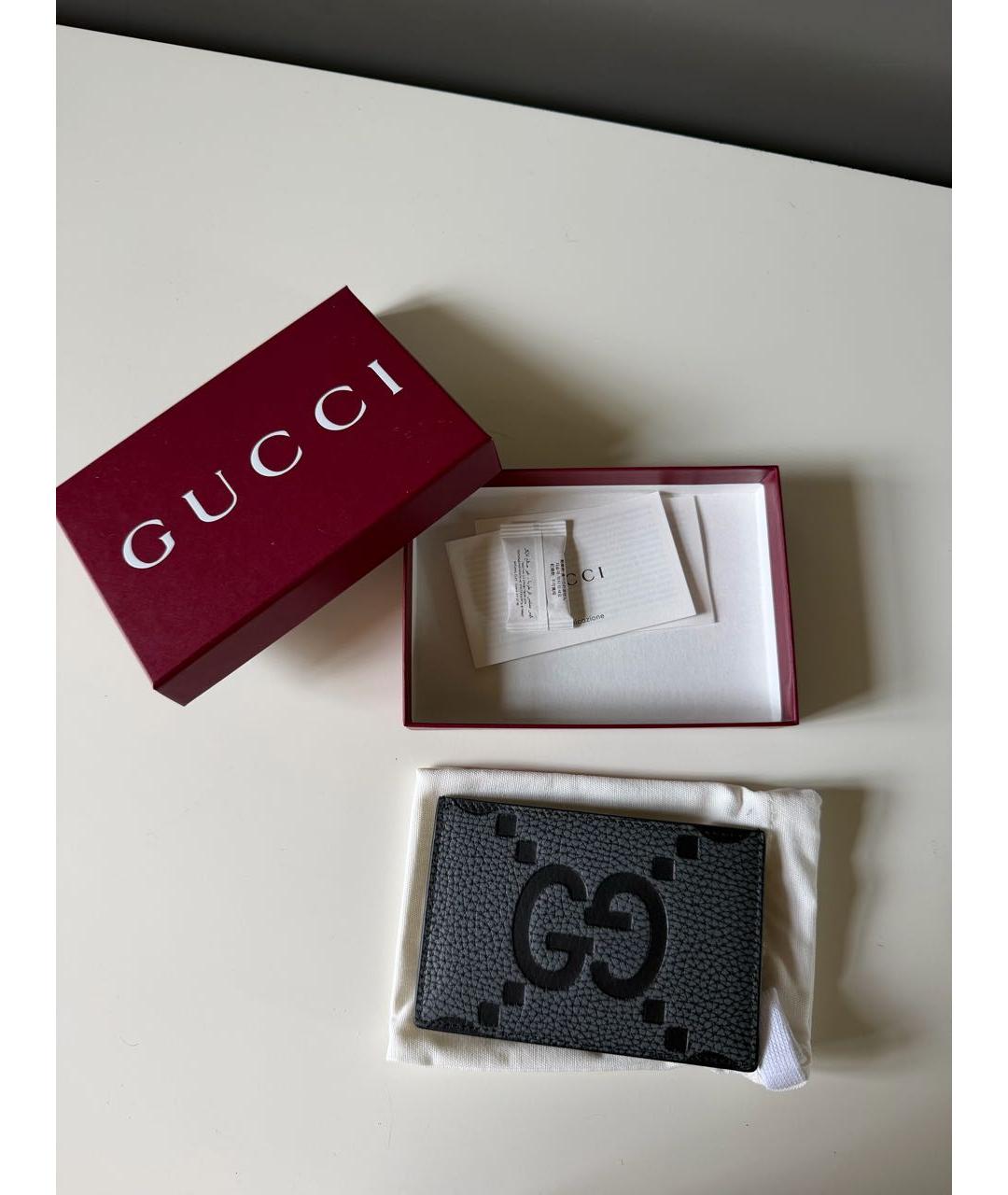 GUCCI Черный кожаный кардхолдер, фото 2