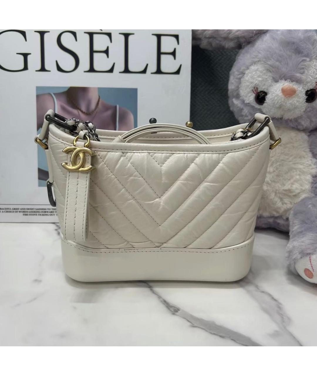 CHANEL Бежевая кожаная сумка через плечо, фото 2