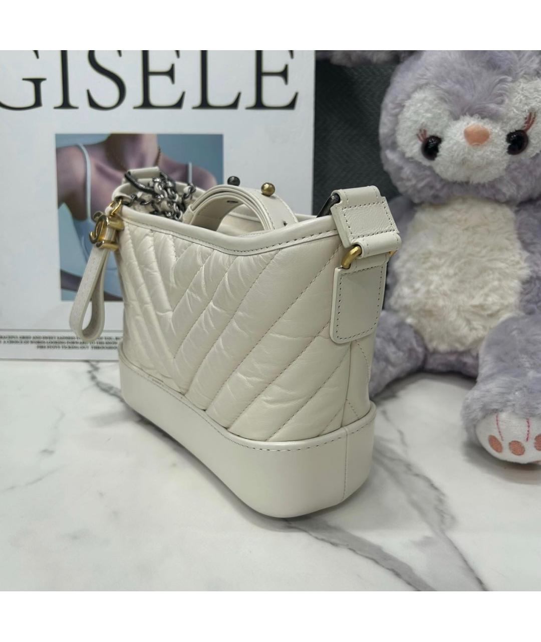 CHANEL Бежевая кожаная сумка через плечо, фото 4