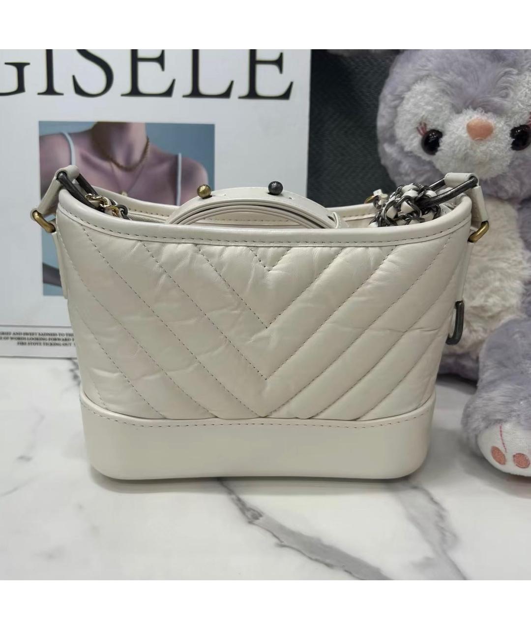 CHANEL Бежевая кожаная сумка через плечо, фото 3
