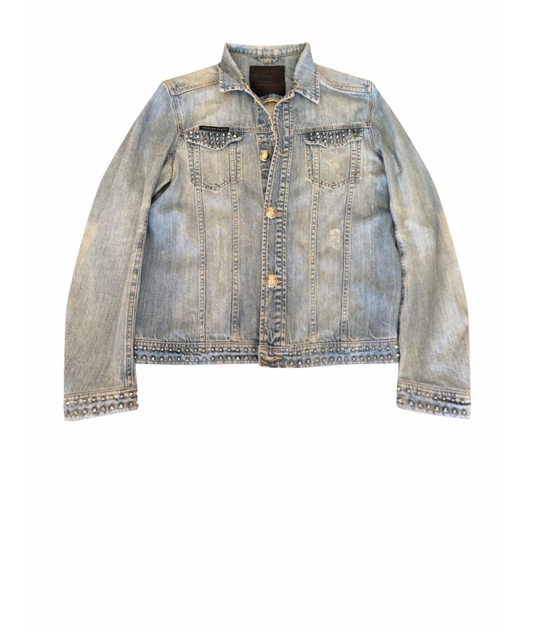 PHILIPP PLEIN Голубая хлопковая куртка, фото 1