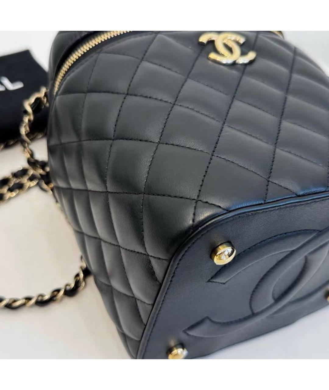 CHANEL Черная кожаная сумка тоут, фото 5