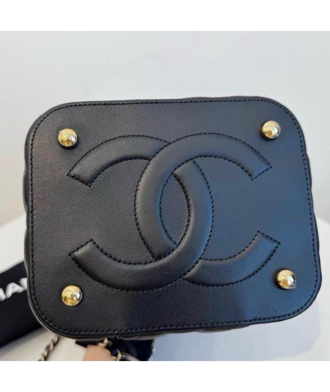 CHANEL Черная кожаная сумка тоут, фото 4