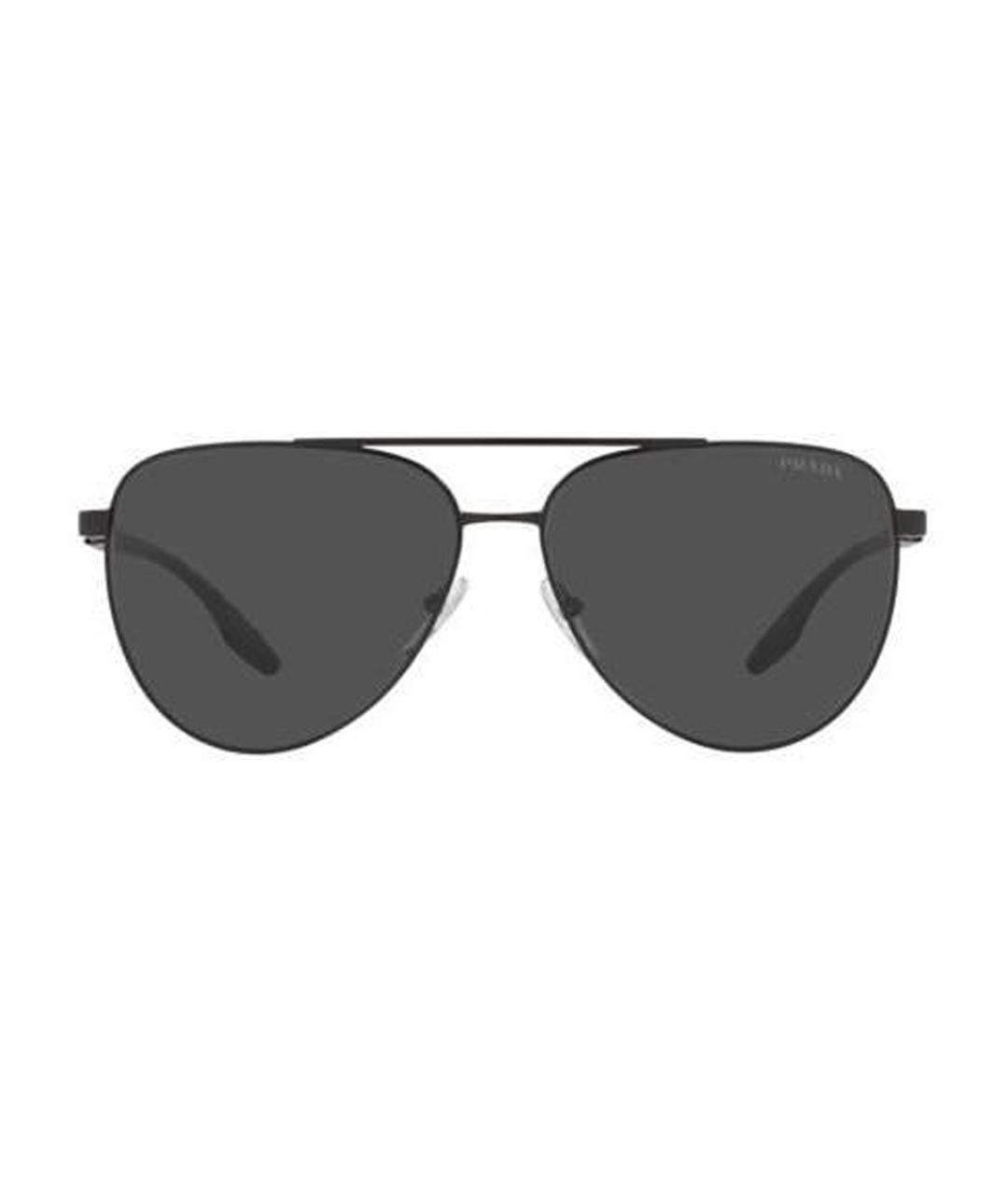 PRADA Черные металлические солнцезащитные очки, фото 1
