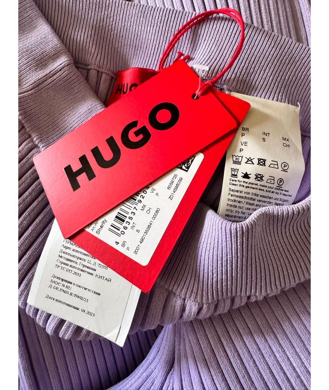 HUGO Фиолетовые вискозные леггинсы и велосипедки, фото 8