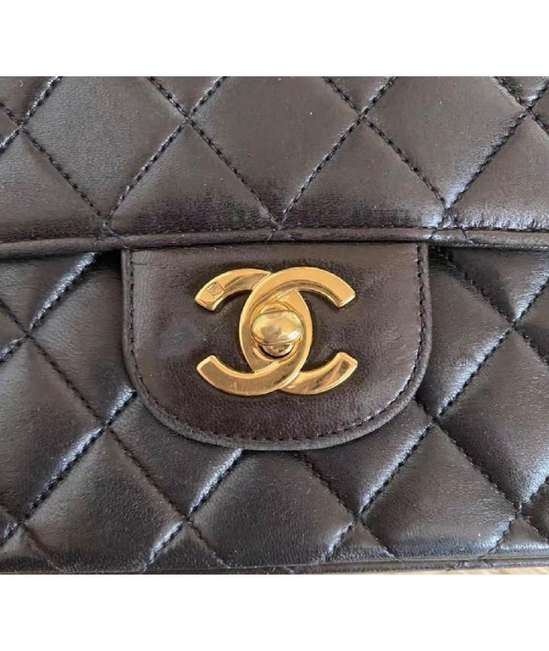 CHANEL Черная кожаная сумка с короткими ручками, фото 2