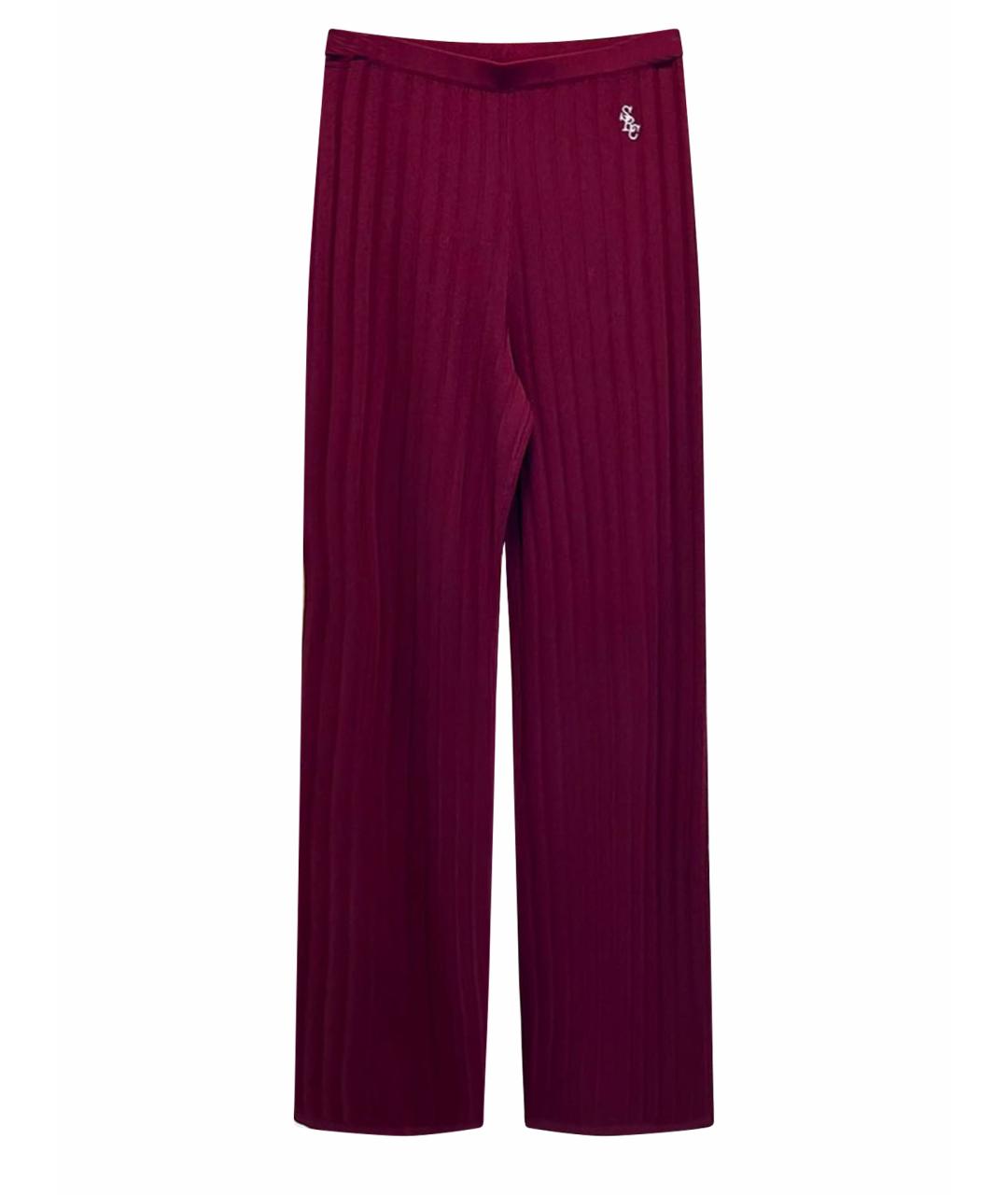 SPORTY AND RICH Бордовые вискозные брюки широкие, фото 1