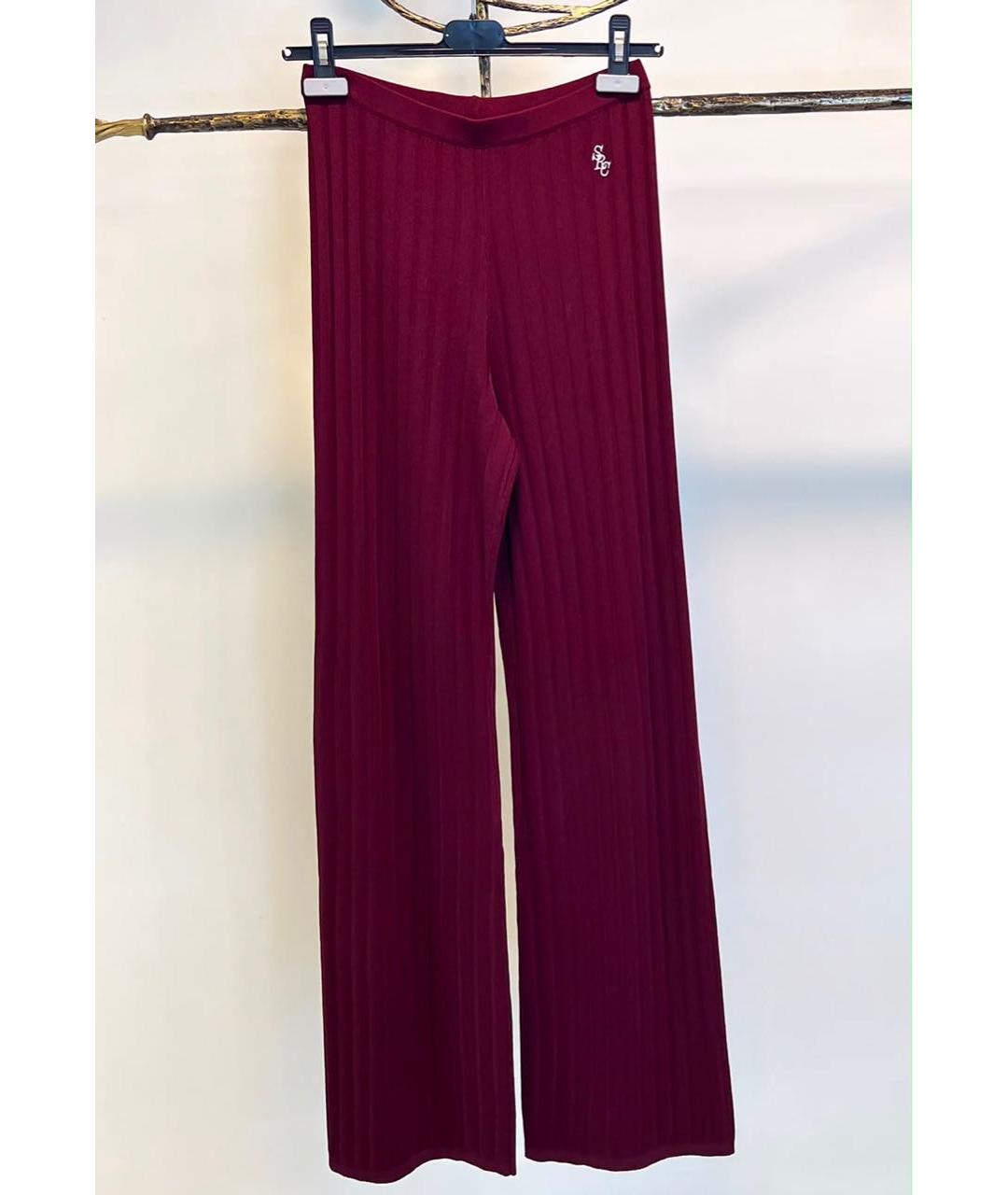 SPORTY AND RICH Бордовые вискозные брюки широкие, фото 7