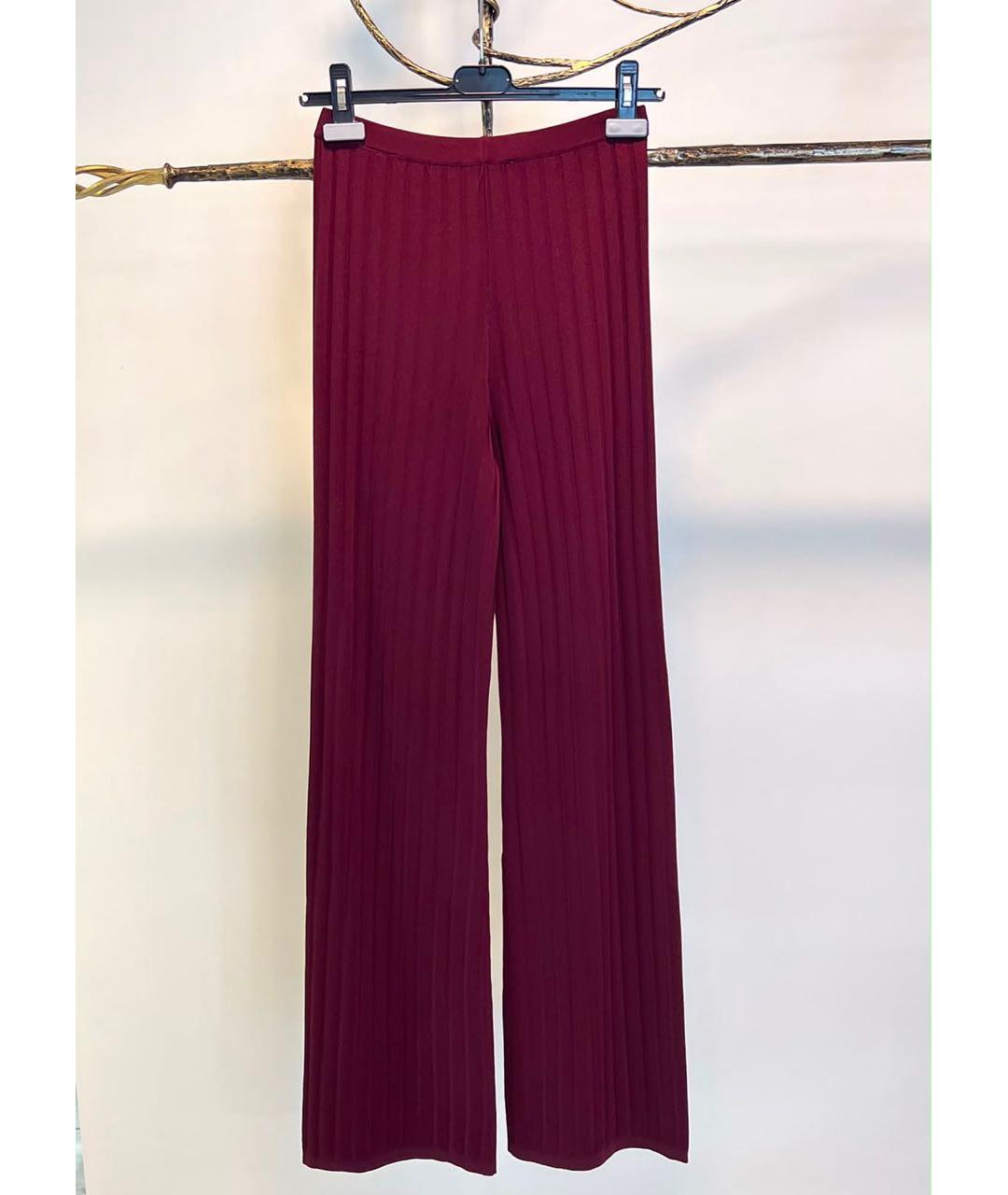 SPORTY AND RICH Бордовые вискозные брюки широкие, фото 2