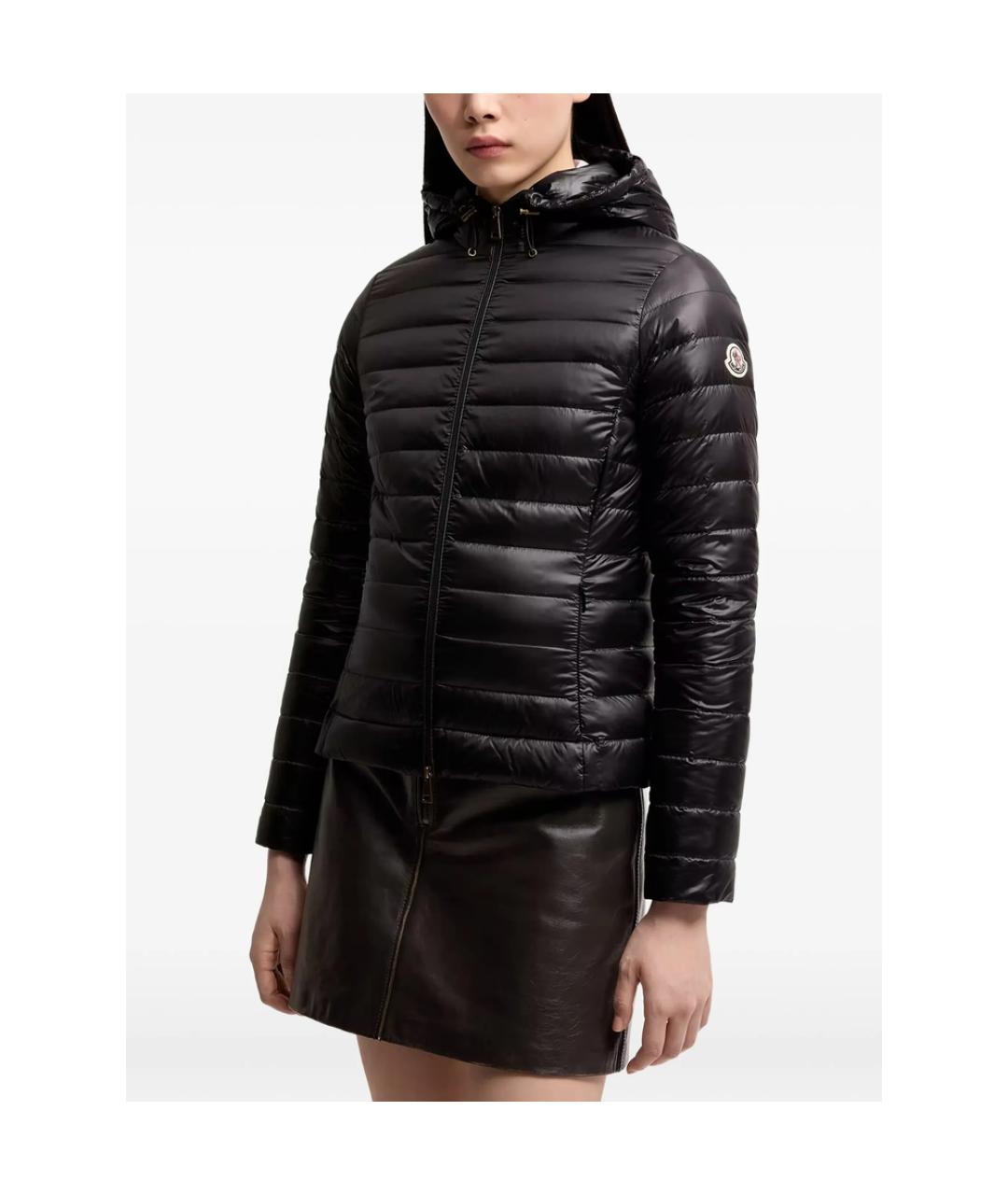 MONCLER Черный полиамидовый пуховик, фото 4