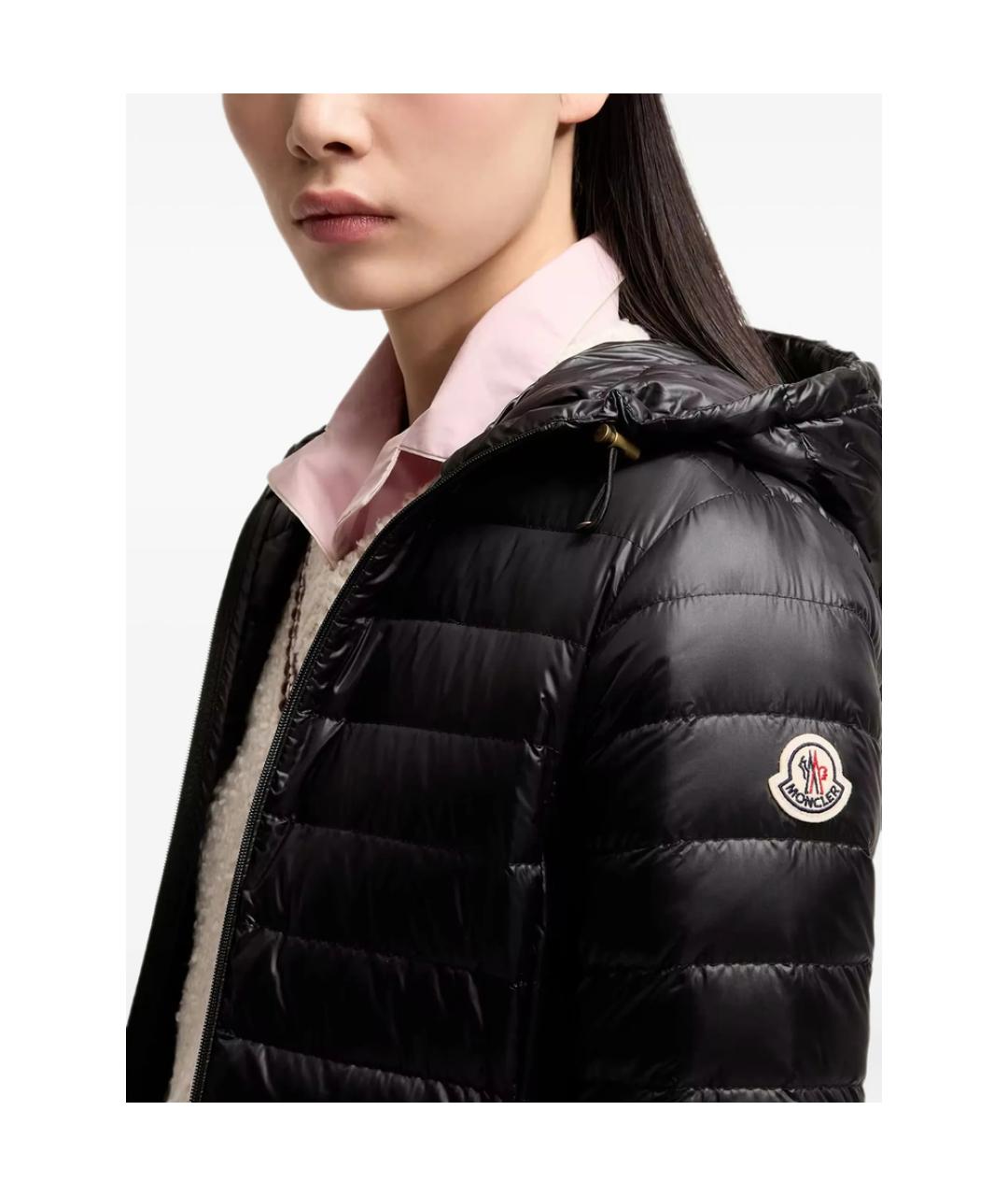 MONCLER Черный полиамидовый пуховик, фото 2