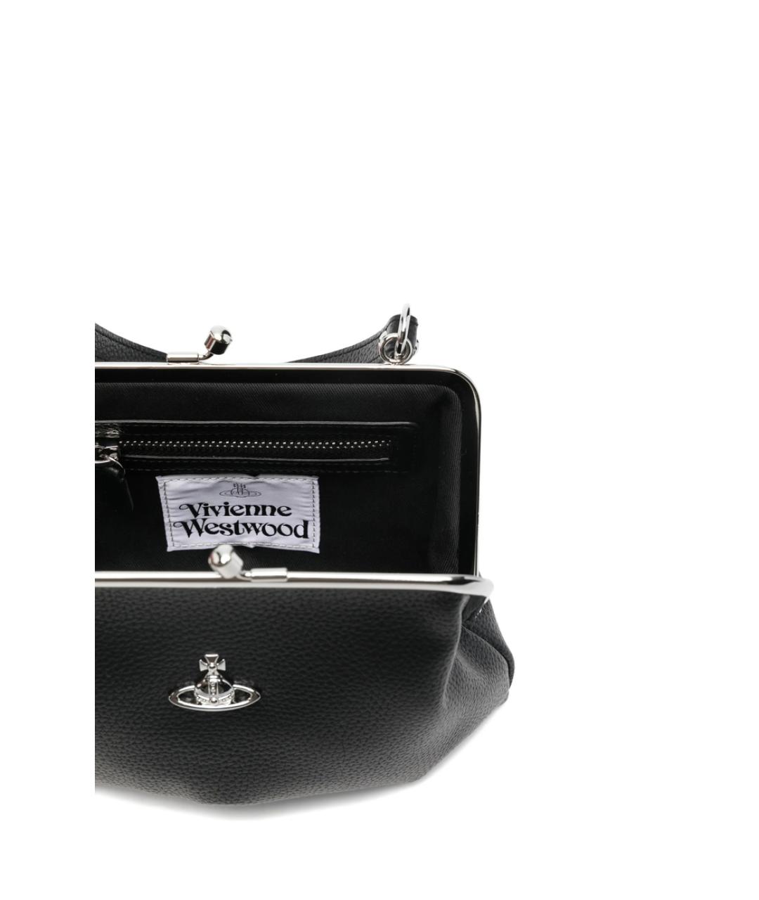 VIVIENNE WESTWOOD Черная сумка с короткими ручками из искусственной кожи, фото 2
