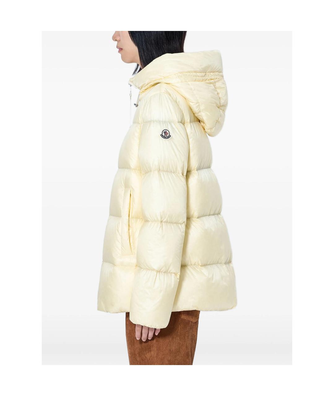 MONCLER Желтый полиамидовый пуховик, фото 2