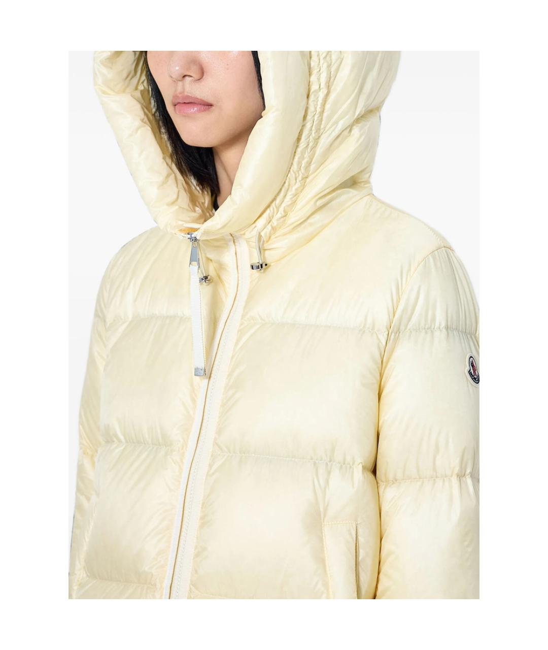 MONCLER Желтый полиамидовый пуховик, фото 3
