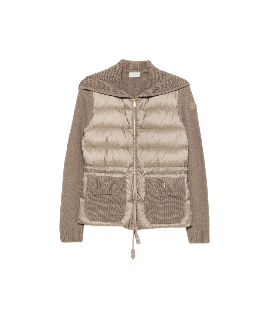 MONCLER Коричневый кашемировый кардиган, фото 1