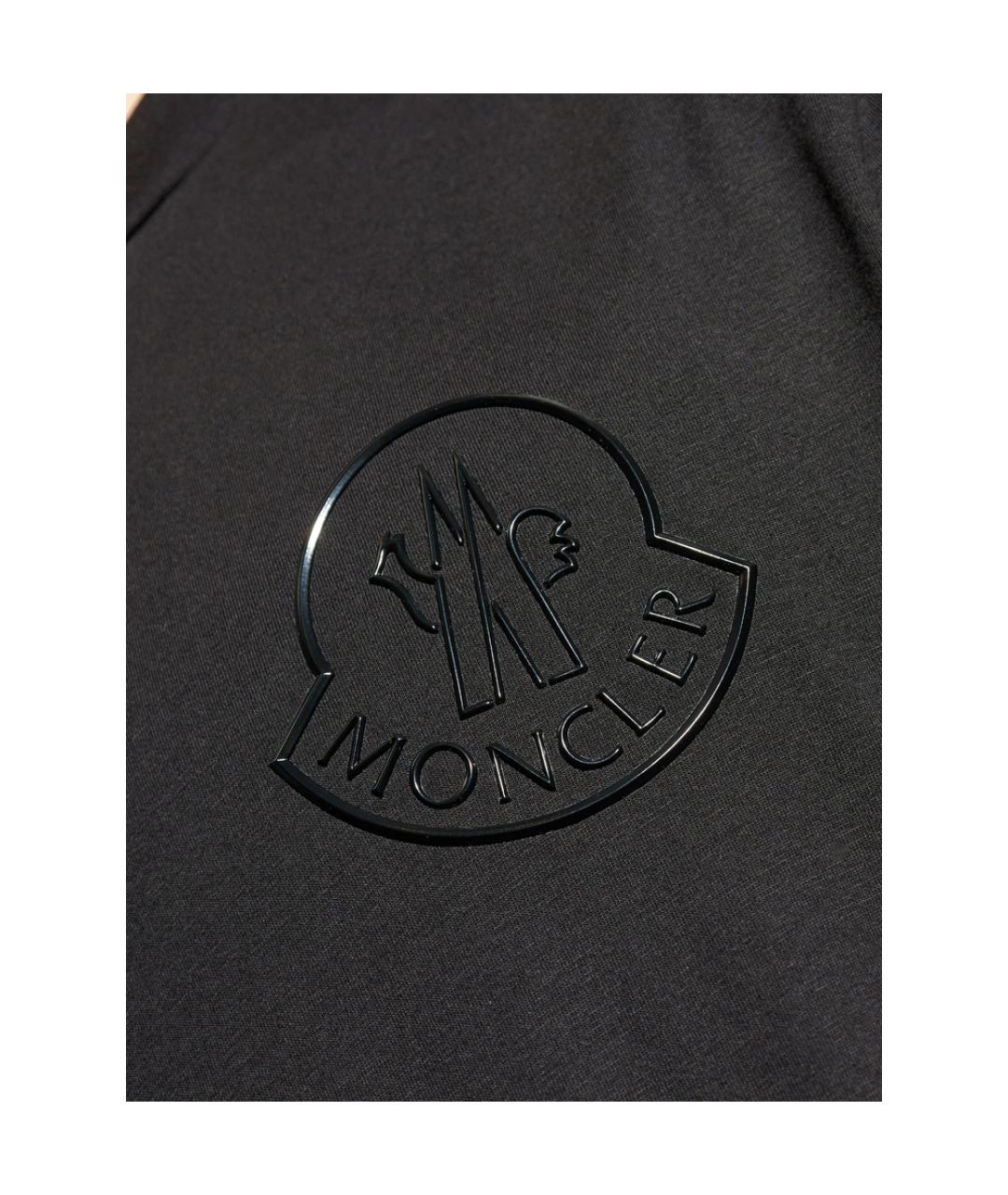 MONCLER Черная хлопковая футболка, фото 5