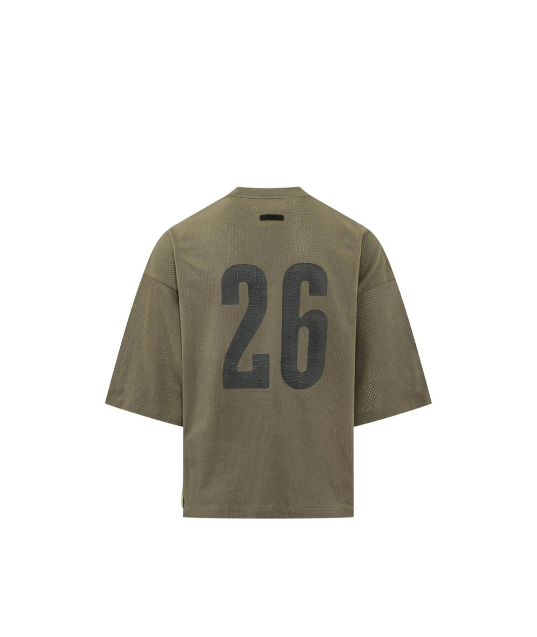 FEAR OF GOD ESSENTIALS Зеленая хлопковая футболка, фото 2