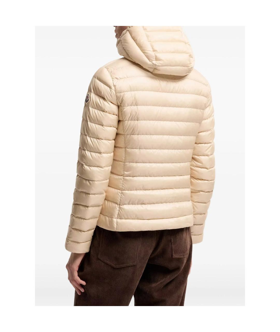 MONCLER Бежевый полиамидовый пуховик, фото 2