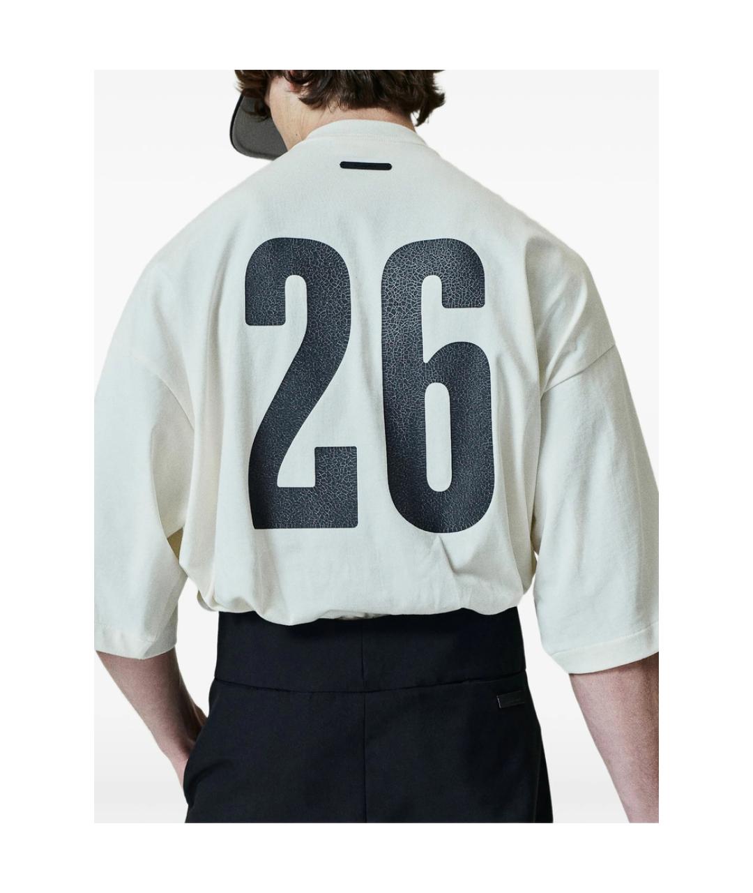 FEAR OF GOD ESSENTIALS Бежевая хлопковая футболка, фото 6