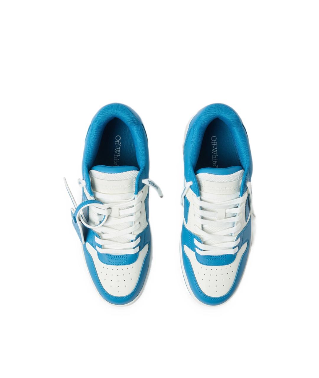 OFF-WHITE Синие кожаные низкие кроссовки / кеды, фото 2