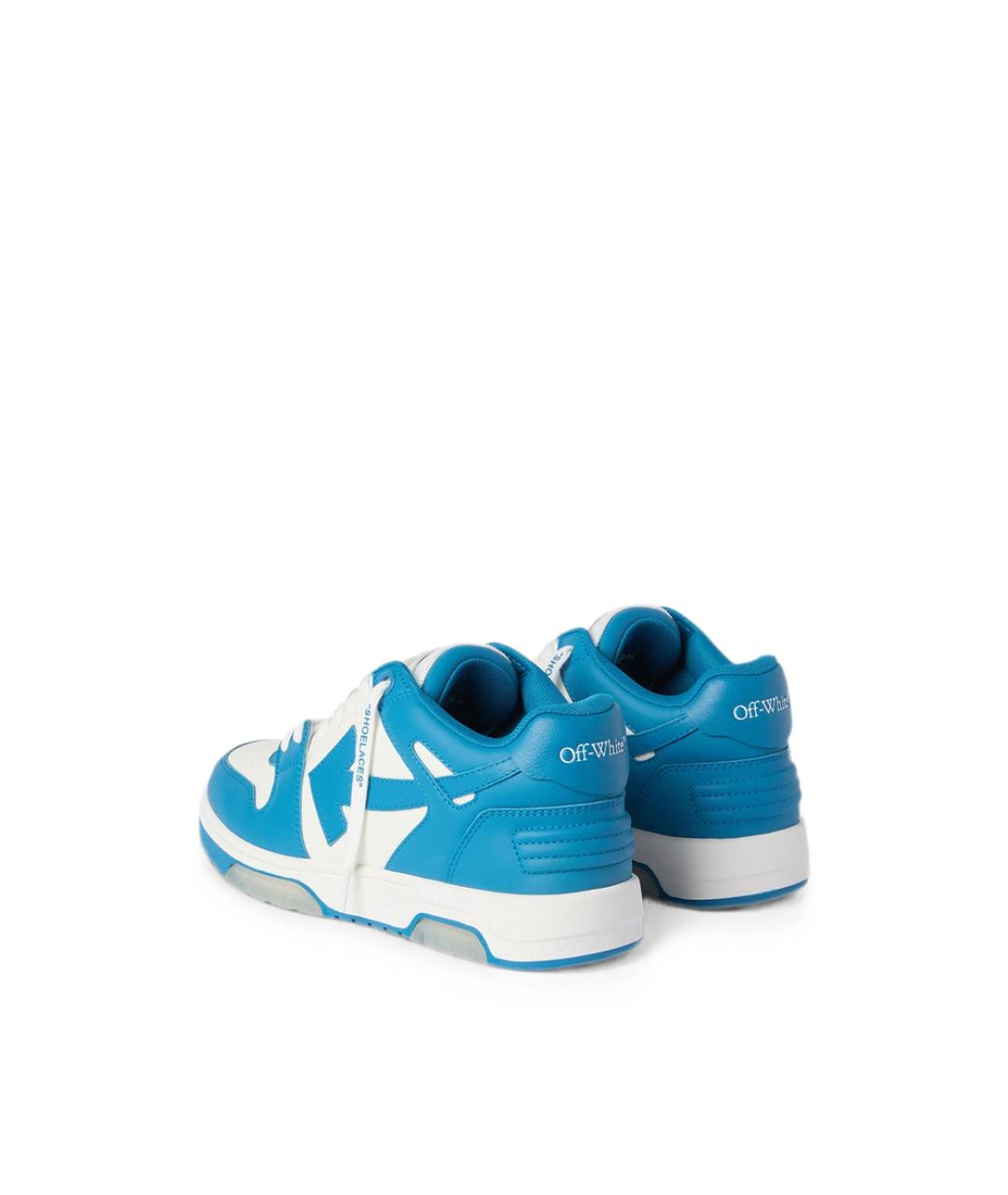 OFF-WHITE Синие кожаные низкие кроссовки / кеды, фото 4