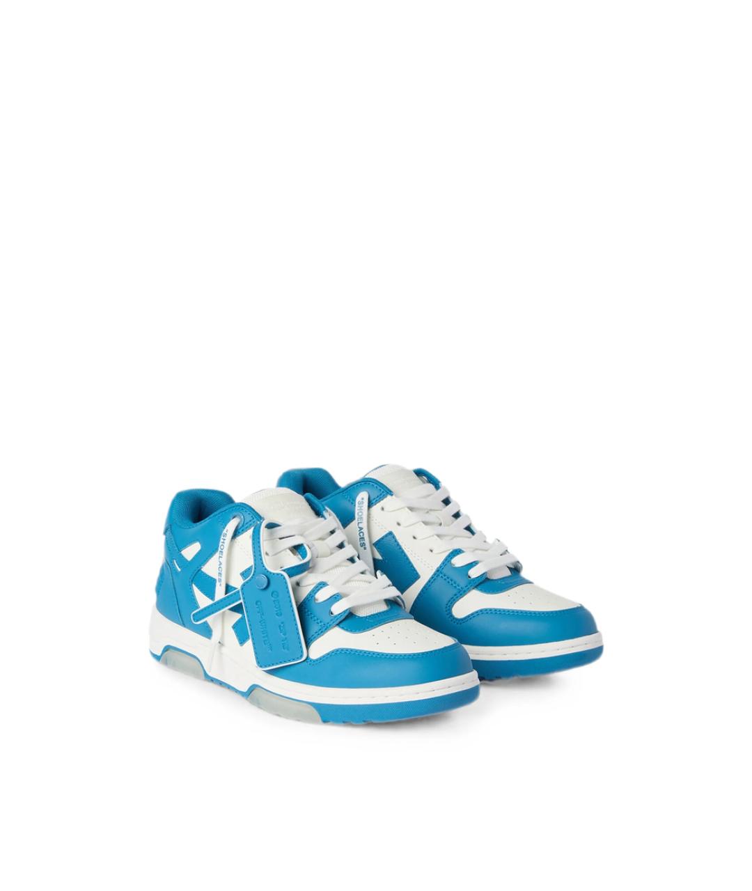 OFF-WHITE Синие кожаные низкие кроссовки / кеды, фото 3