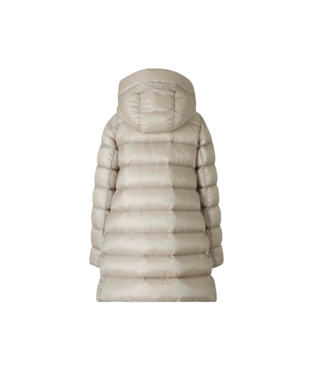 MONCLER Бежевый полиамидовый пуховик, фото 3