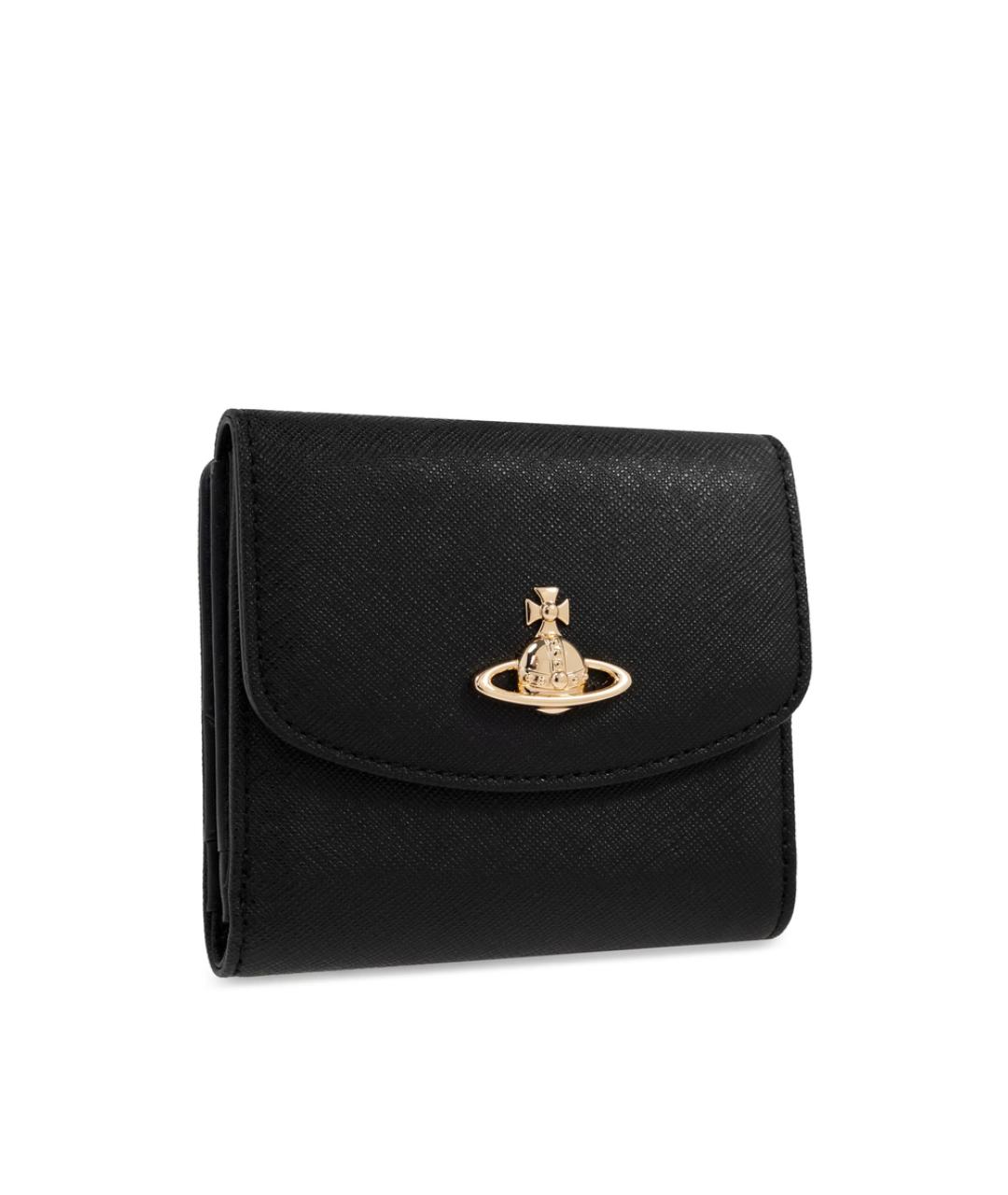 VIVIENNE WESTWOOD Черный кожаный кошелек, фото 2