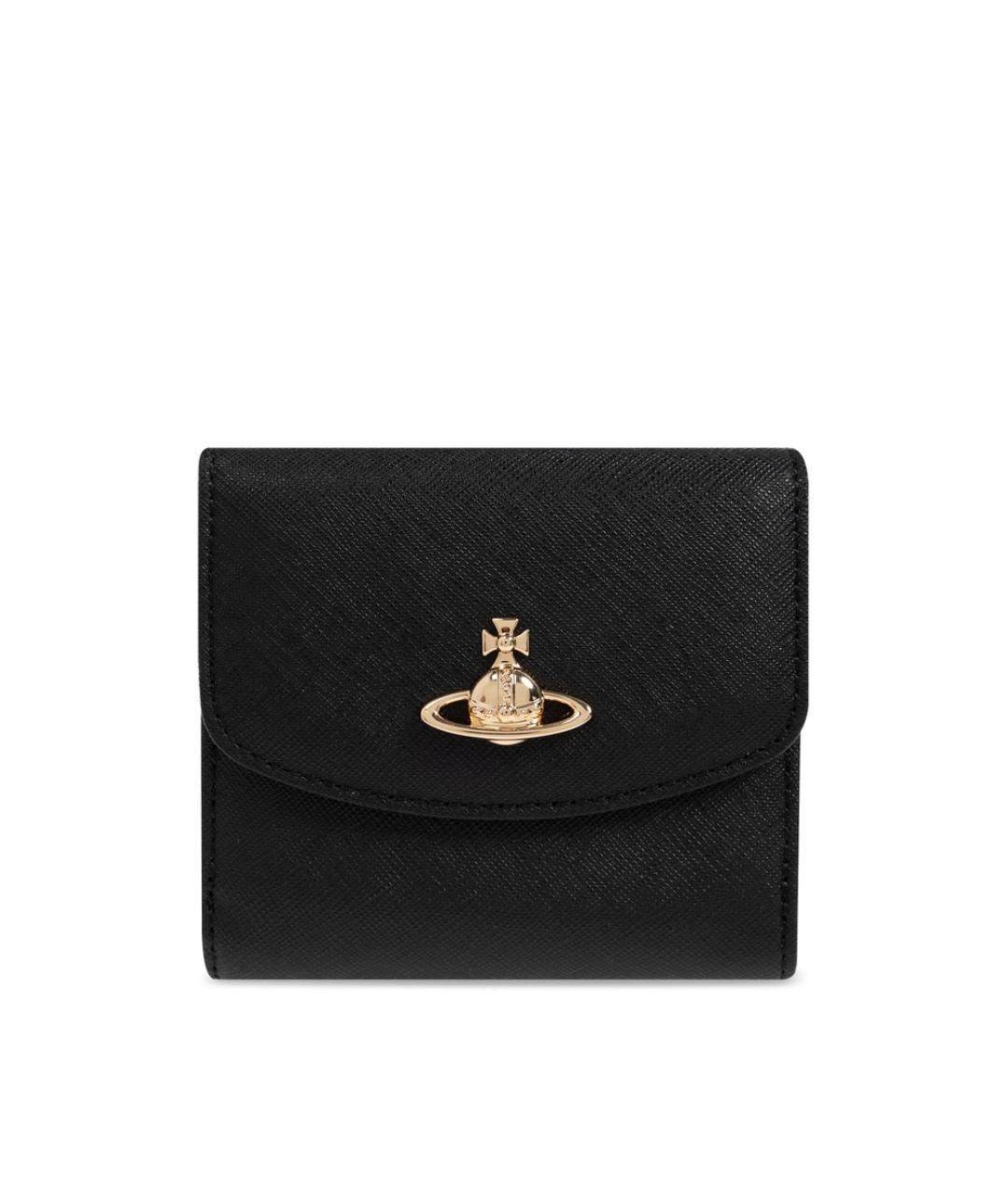 VIVIENNE WESTWOOD Черный кожаный кошелек, фото 1