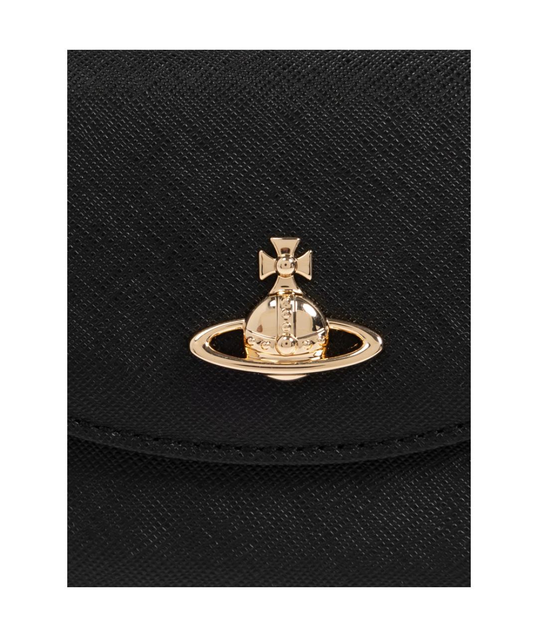 VIVIENNE WESTWOOD Черный кожаный кошелек, фото 3