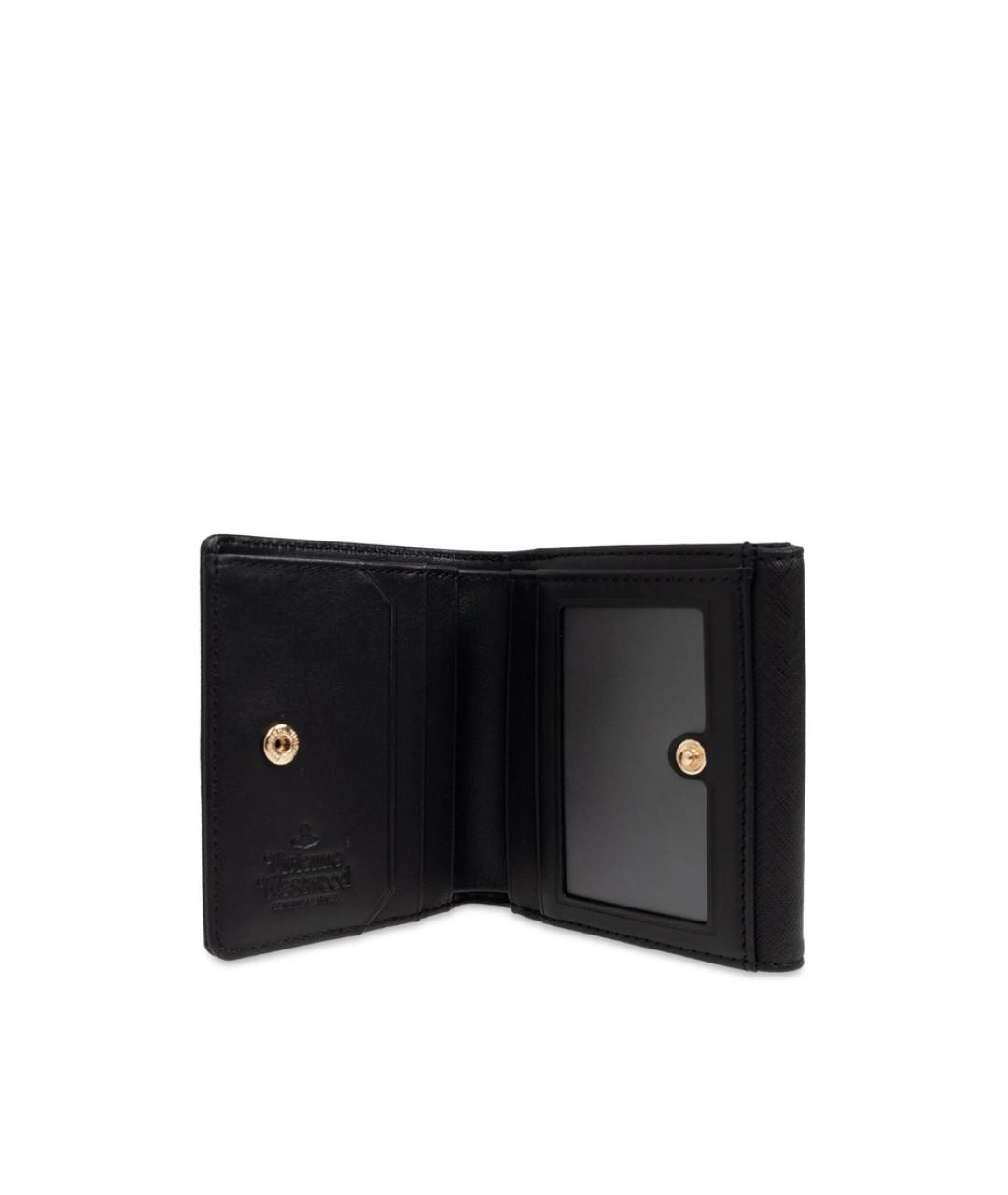 VIVIENNE WESTWOOD Черный кожаный кошелек, фото 4