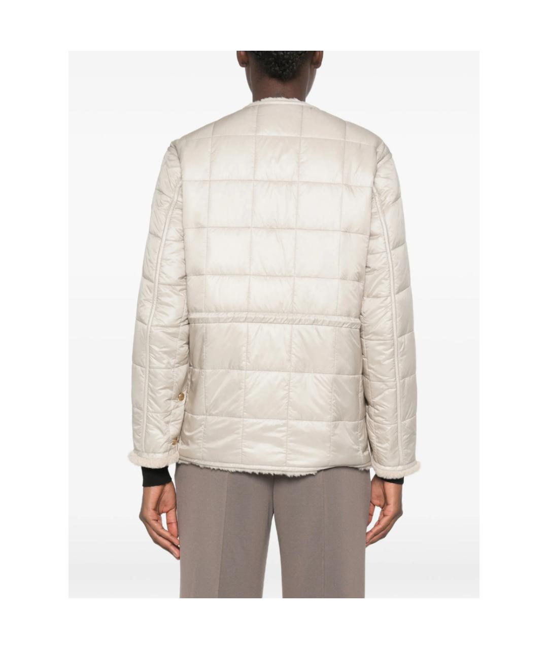 MONCLER Бежевый полиэстеровый пуховик, фото 2