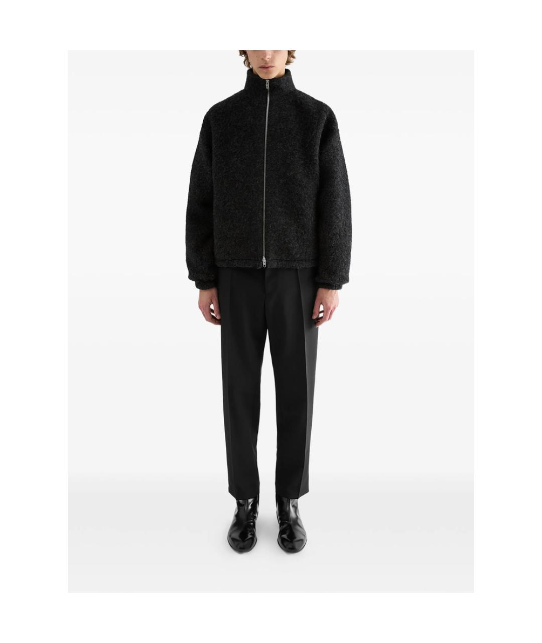 JIL SANDER Черные шерстяные повседневные брюки, фото 4