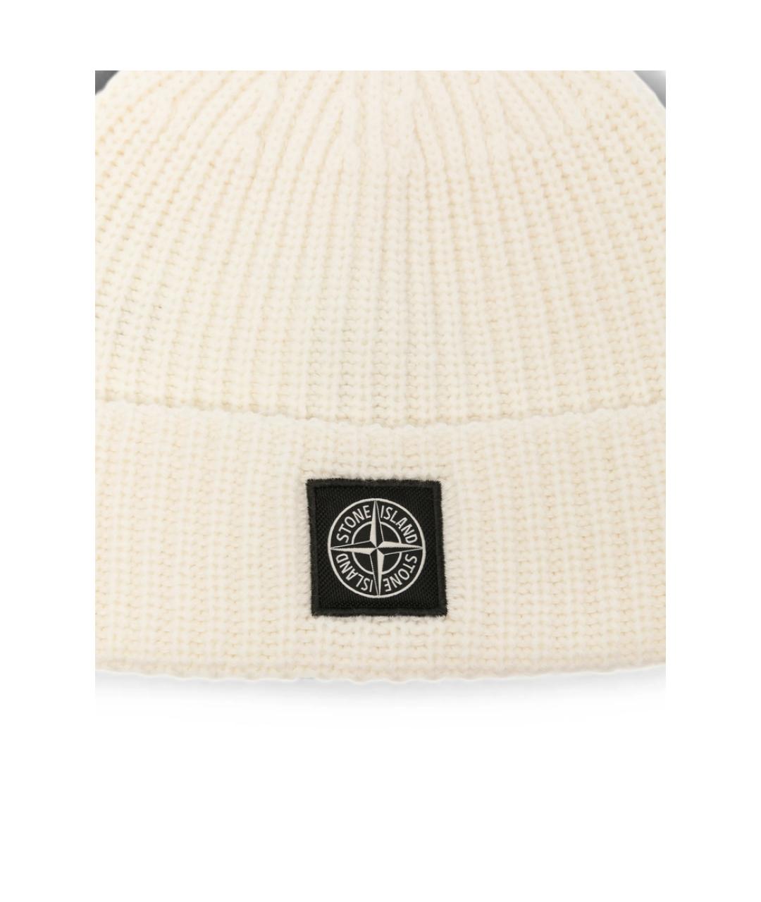 STONE ISLAND Бежевая шерстяная шапка, фото 2