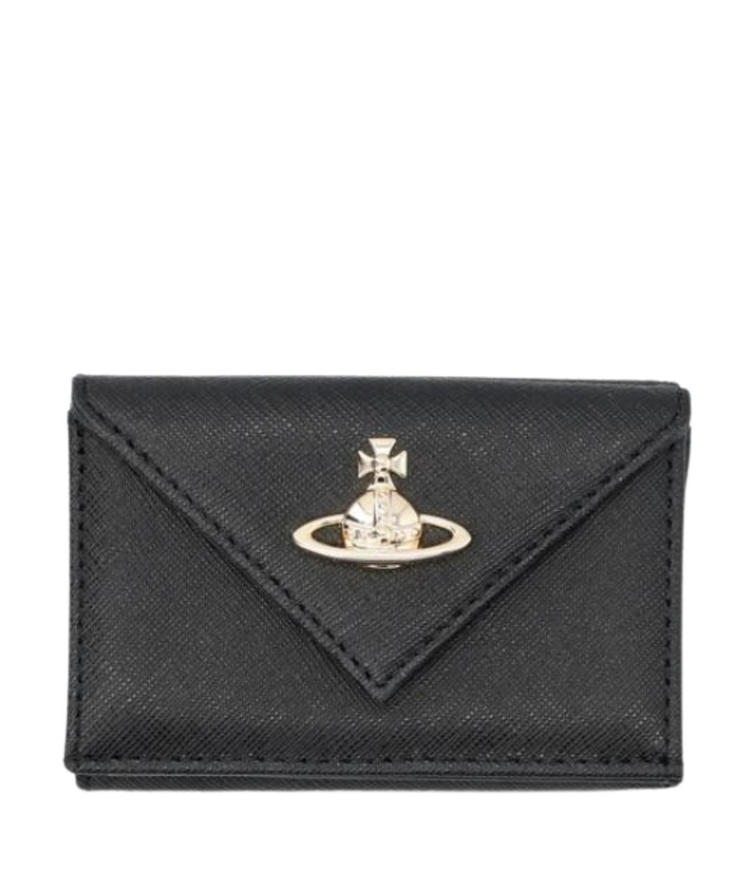VIVIENNE WESTWOOD Черный кожаный кошелек, фото 1