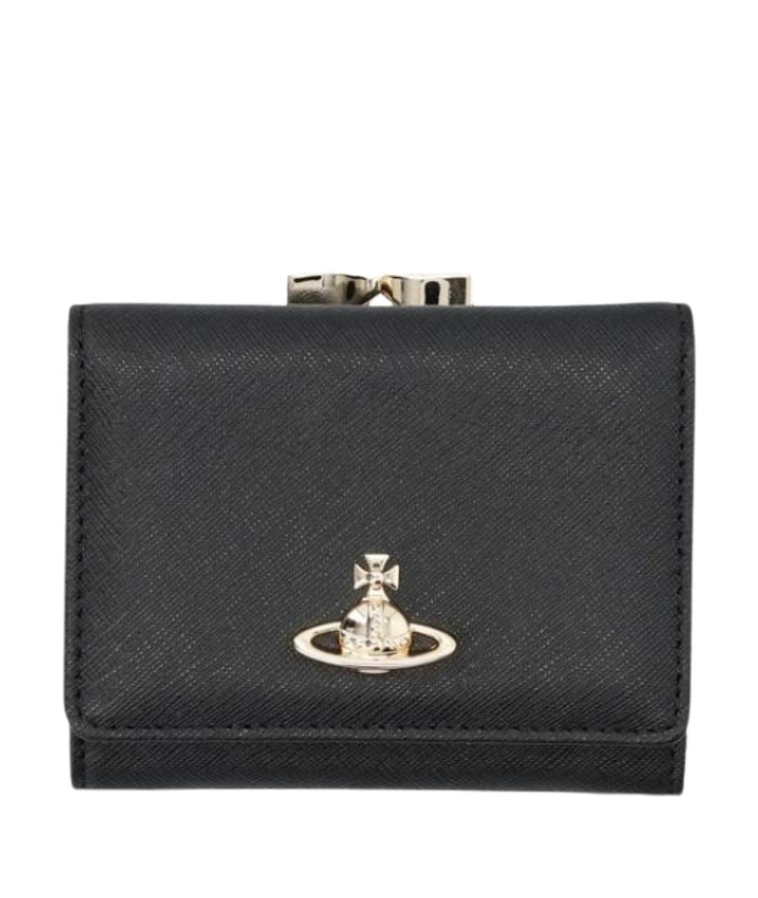 VIVIENNE WESTWOOD Черный кожаный кошелек, фото 1