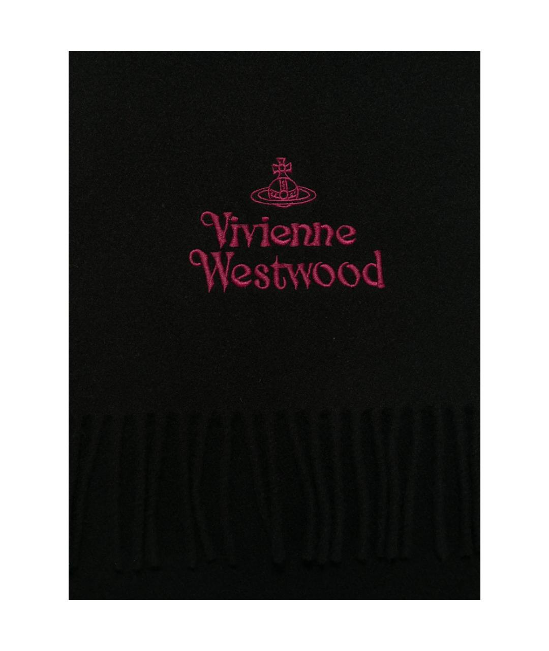 VIVIENNE WESTWOOD Черный шерстяной шарф, фото 2