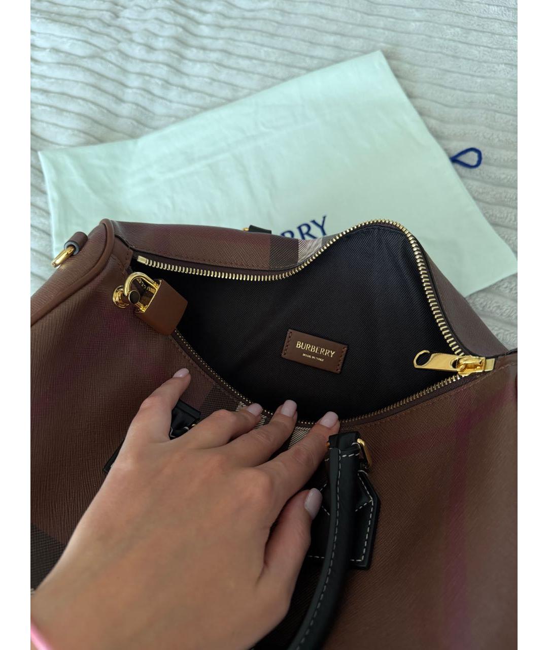 BURBERRY Коричневая дорожная/спортивная сумка, фото 6