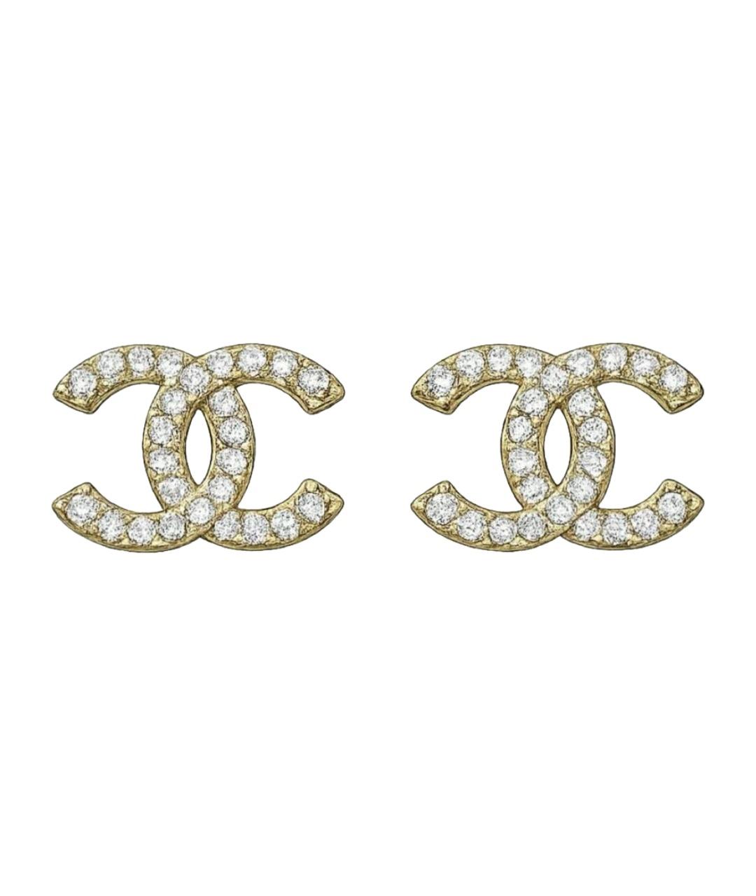 CHANEL Золотые металлические серьги, фото 1