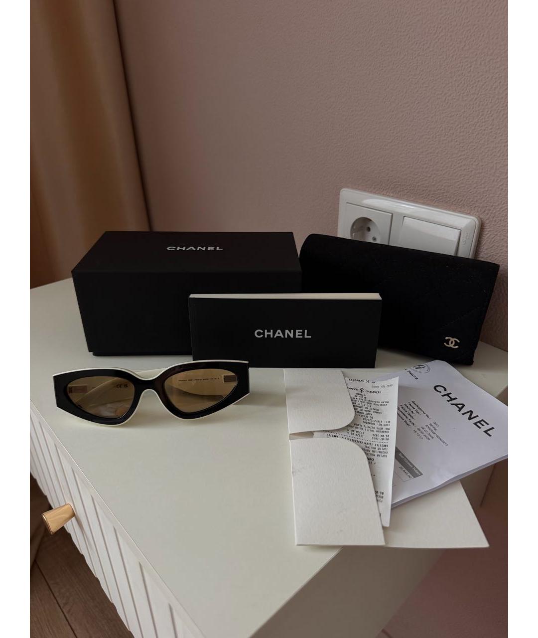 CHANEL Белые солнцезащитные очки, фото 5
