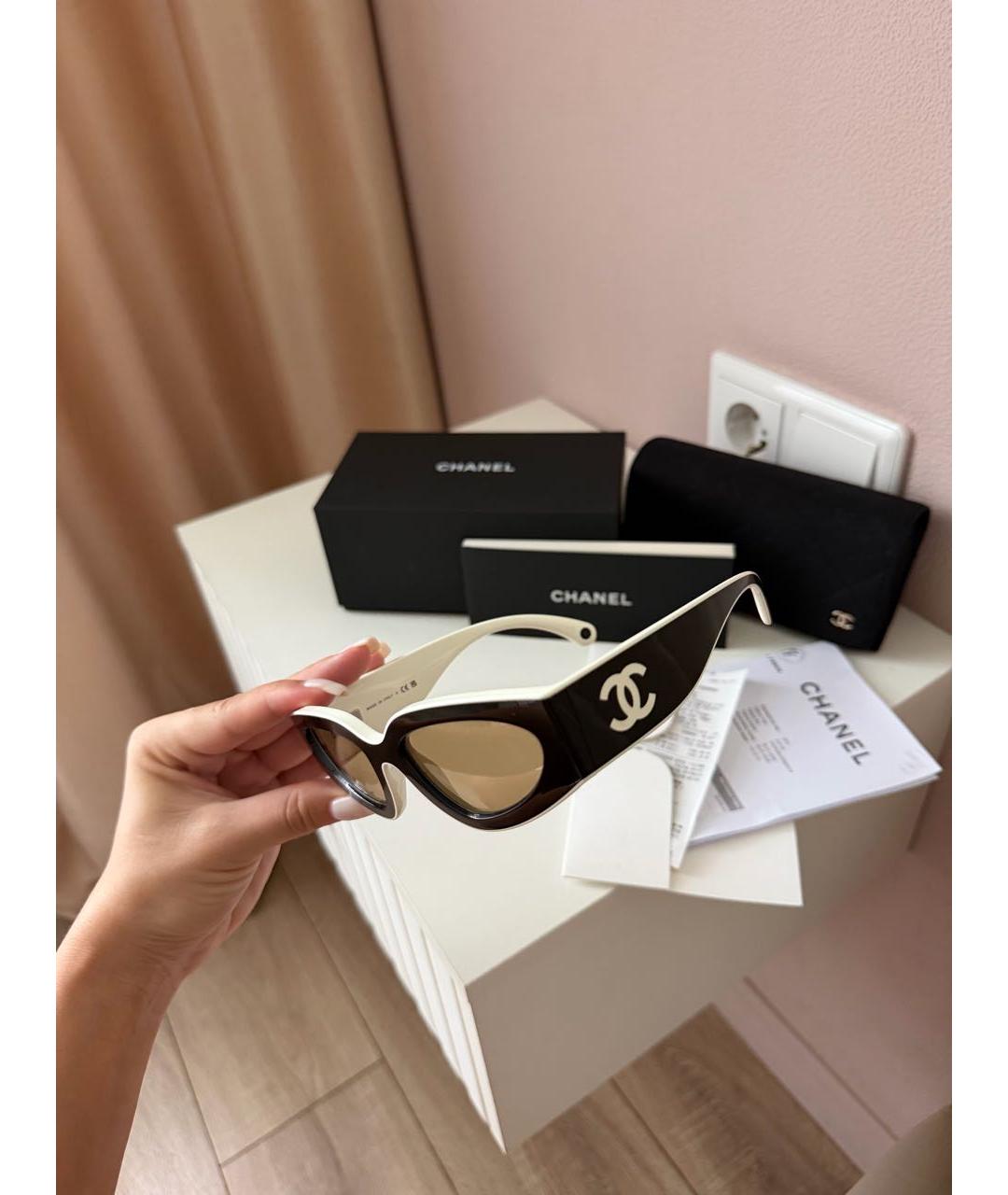 CHANEL Белые солнцезащитные очки, фото 2