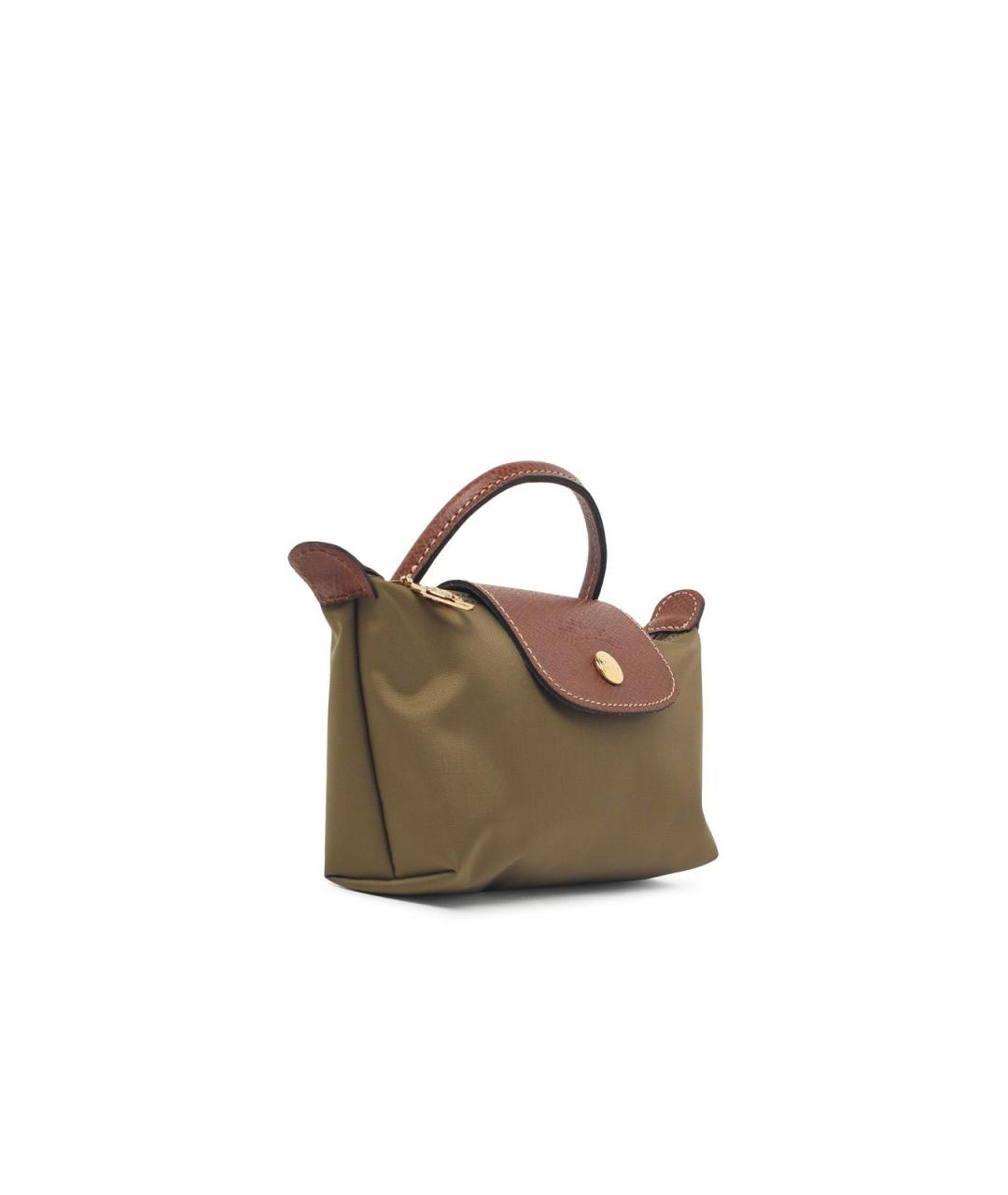 LONGCHAMP Зеленая синтетическая сумка с короткими ручками, фото 2