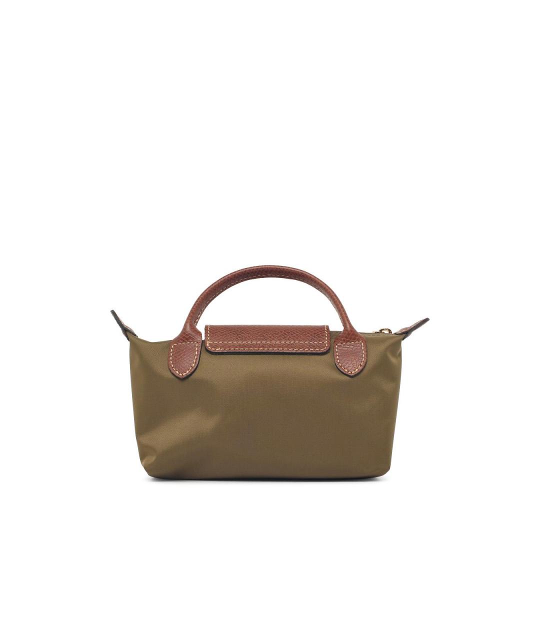 LONGCHAMP Зеленая синтетическая сумка с короткими ручками, фото 3