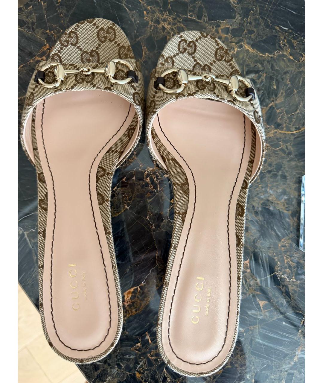 GUCCI Бежевые мюли, фото 3