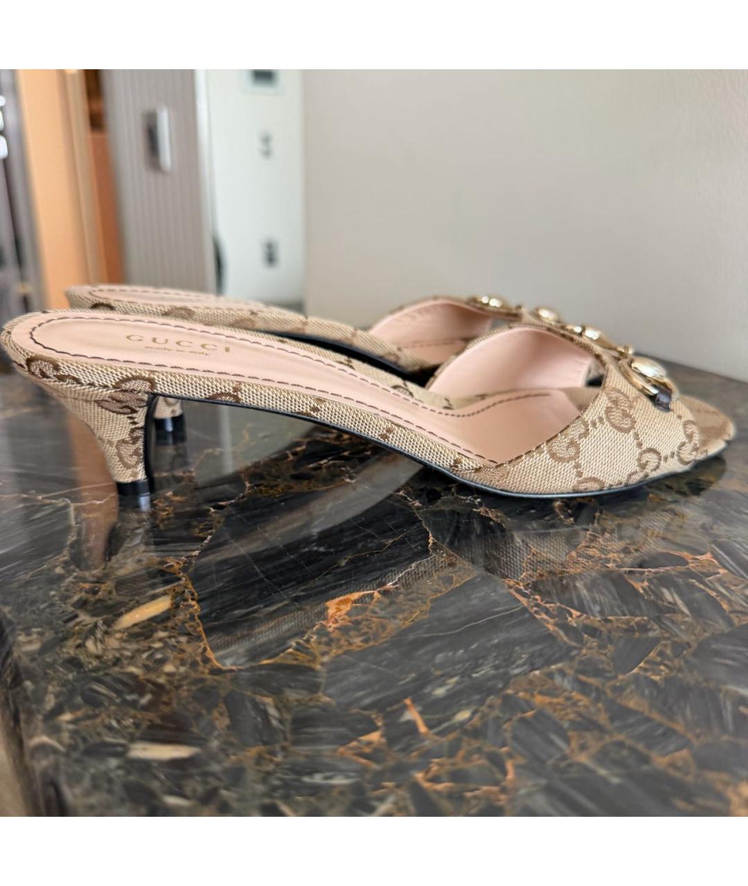 GUCCI Бежевые мюли, фото 2